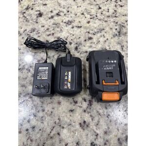 WORX WA3575 20V Batteries 2.0Ah Lithium Ion W/ WA3742 Charger TESTED